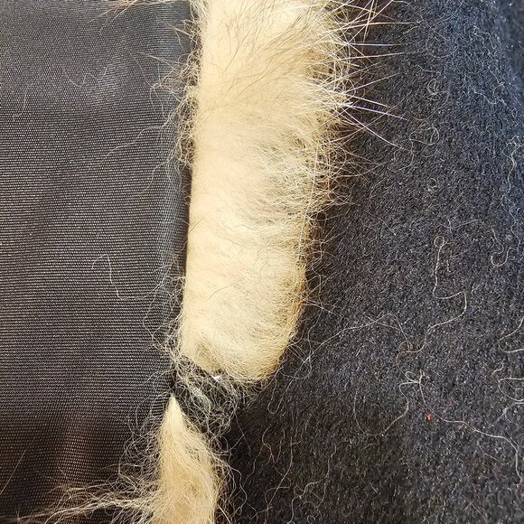 1 Madison Womens Coat XXL Black Fox Fur Retro Glam Old Money Quiet Luxury - Picture 8 of 15